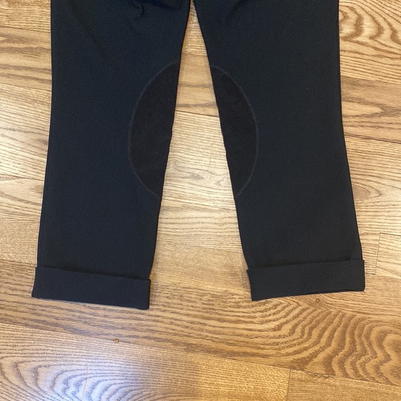 Bisou Bisou black cropped ribbed riding pant pull on RN 93677 Paris French - Picture 6 of 9